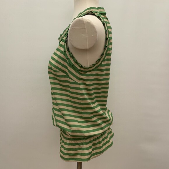 Outback Red Women's Top X-Small Green Beige Sleeveless Striped - Picture 4 of 9